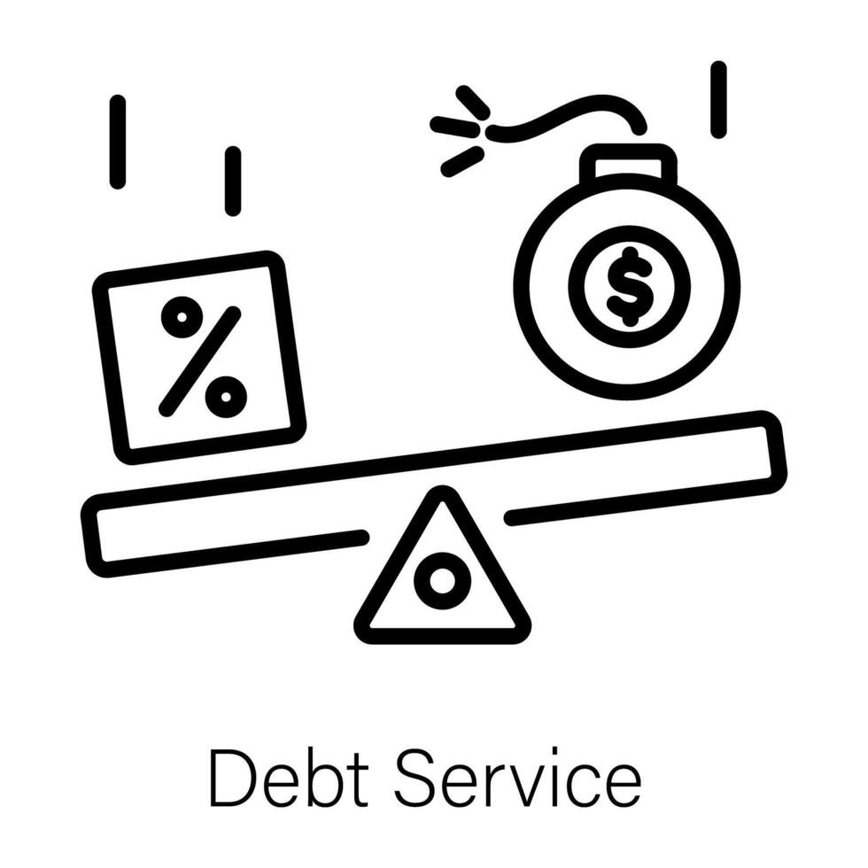 Trendy Debt Service vector