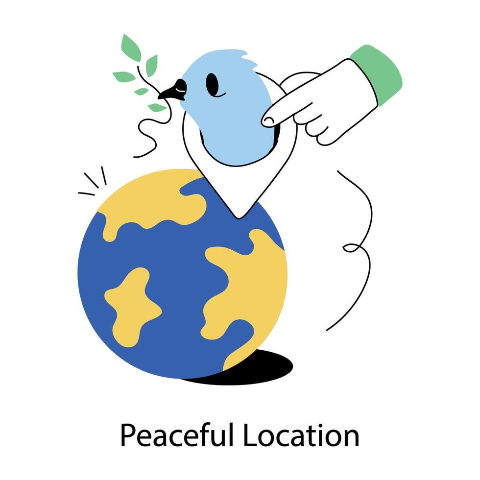 Trendy Peaceful Location vector