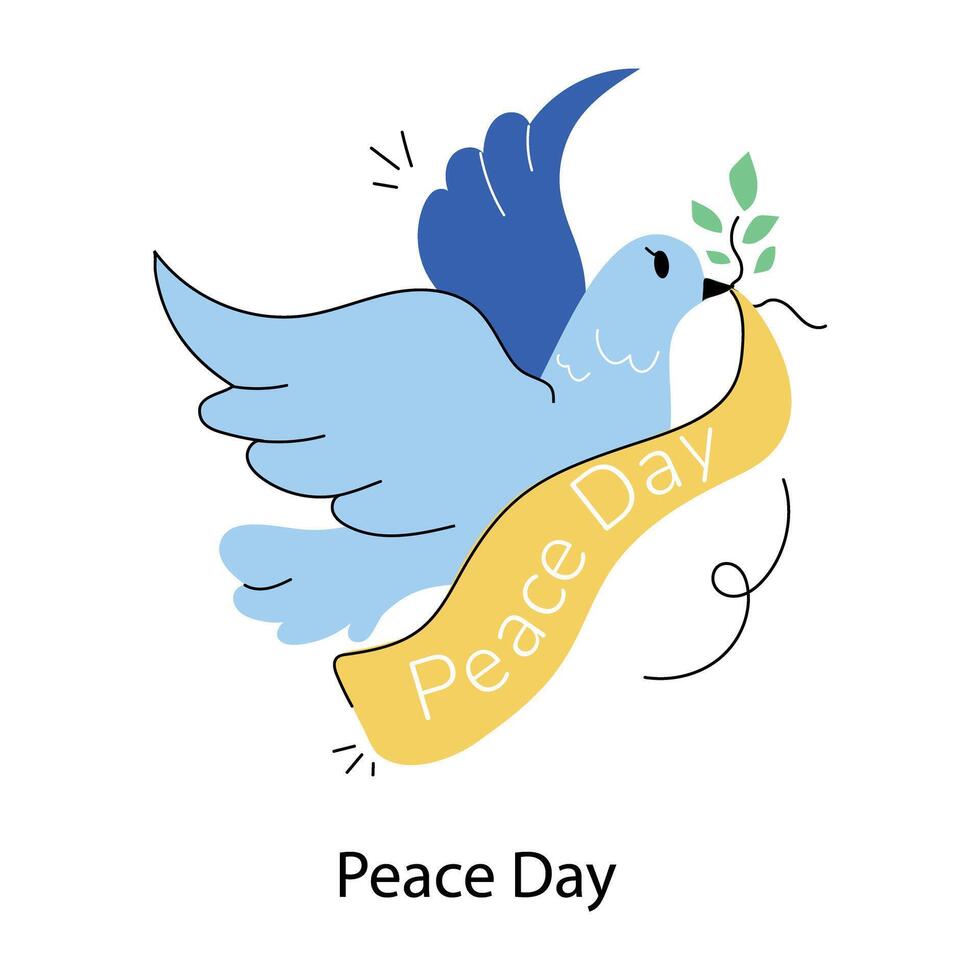 Trendy Peace Day vector