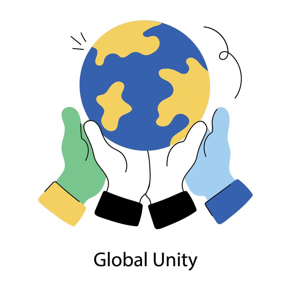 Trendy Global Unity vector
