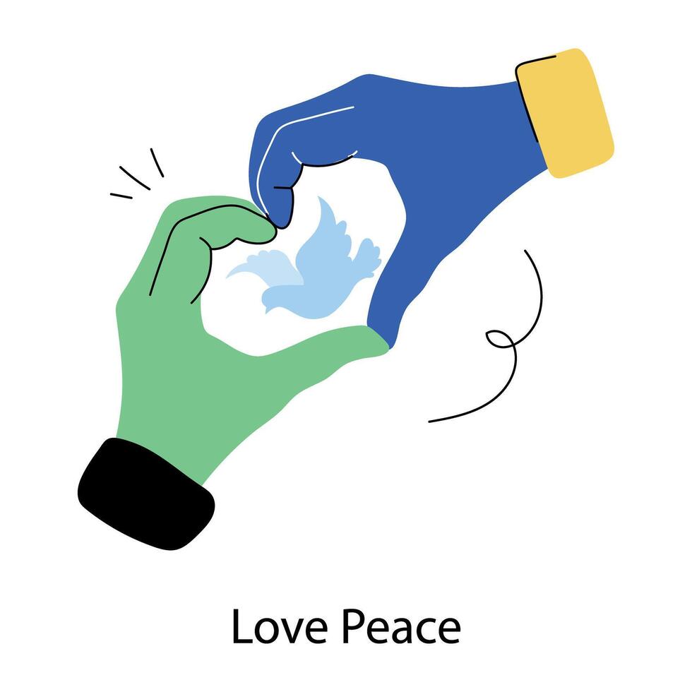 Trendy Love Peace vector