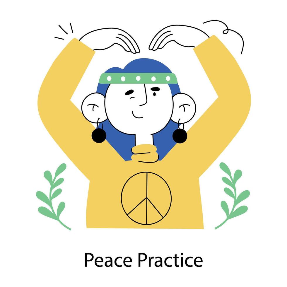 Trendy Peace Practice vector