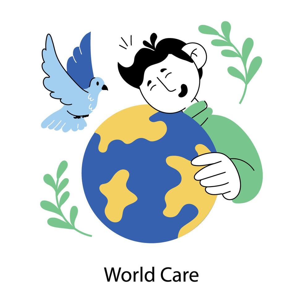 Trendy World Care vector