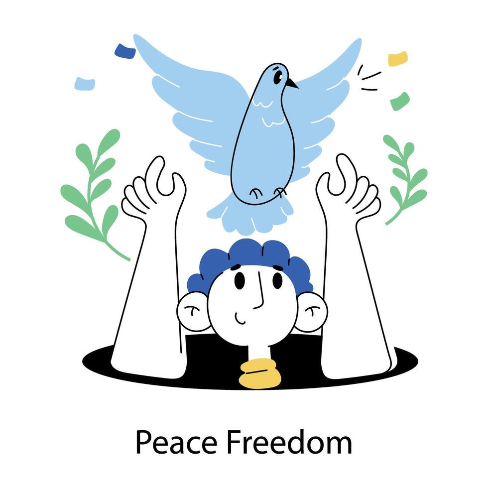 Trendy Peace Freedom vector