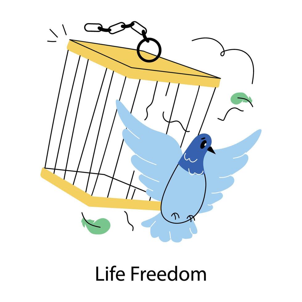 Trendy Life Freedom vector