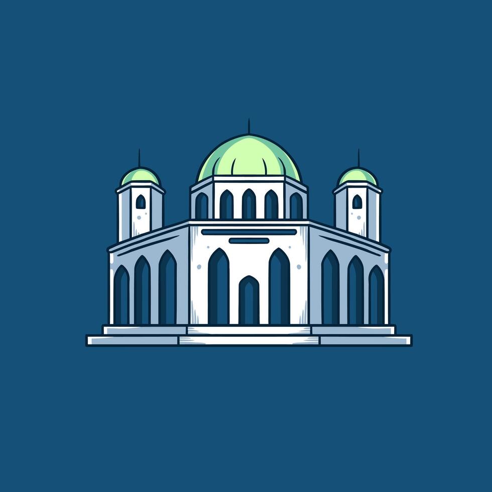 hand drawn illustration mosque ramadhan theme element vector
