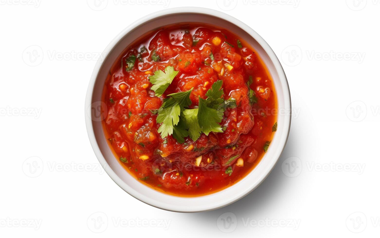 AI generated Sauce ideal with vegetable tomato Isolated on white background photo