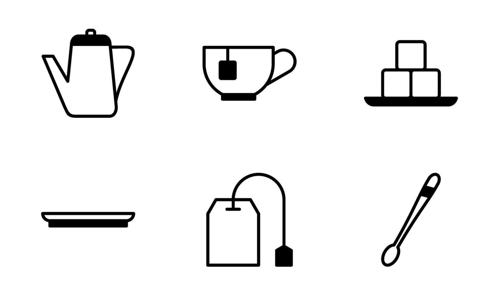 Teatime icon symbol vector template collection