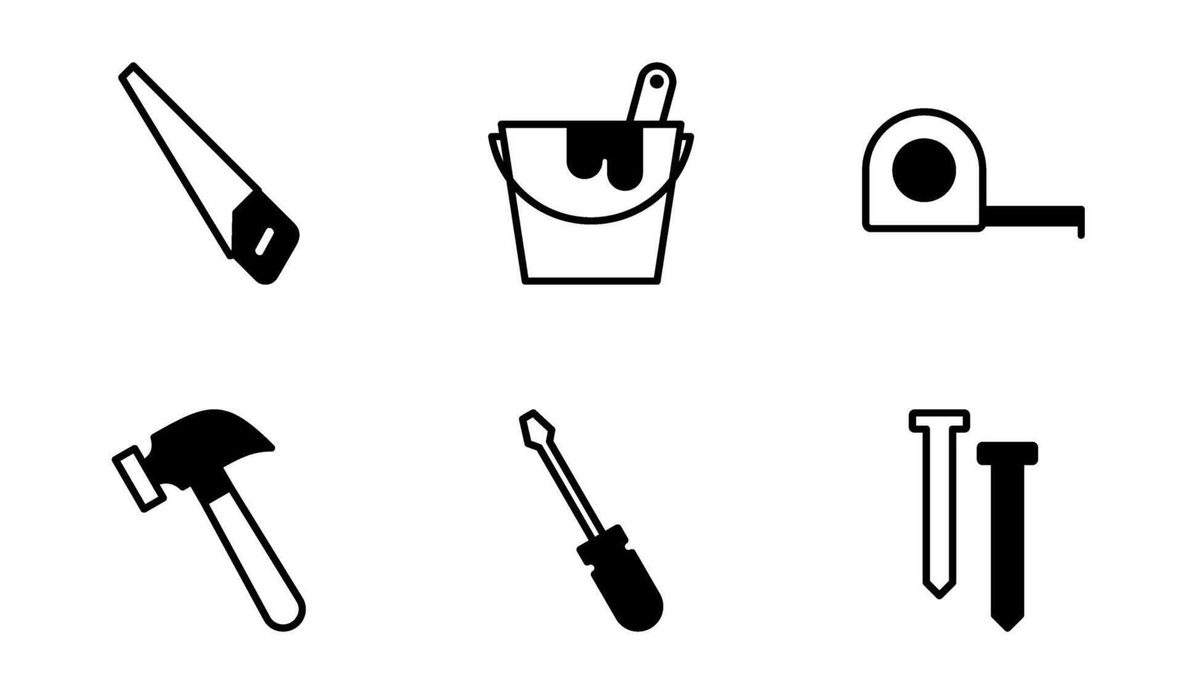 Construction Tools icon symbol vector template collection