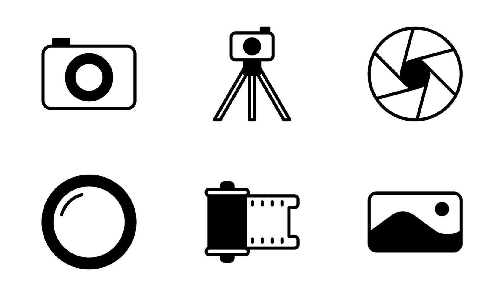 Photography icon symbol vector template collection