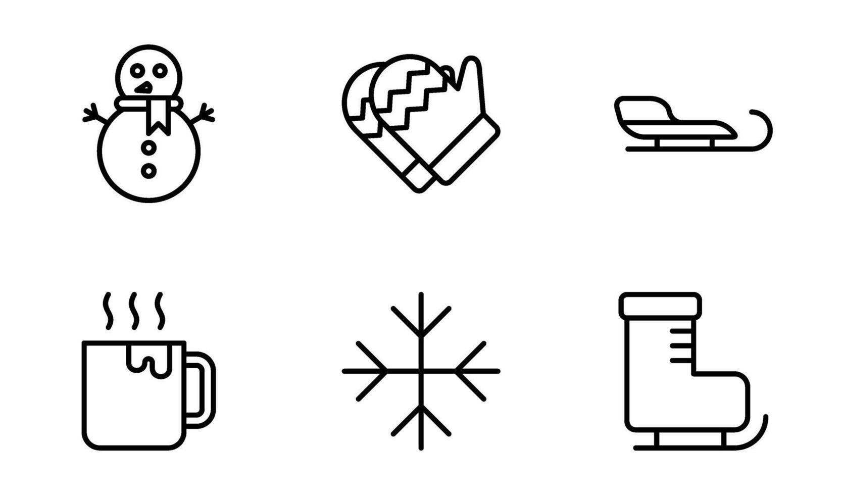 Winter icon symbol vector template collection