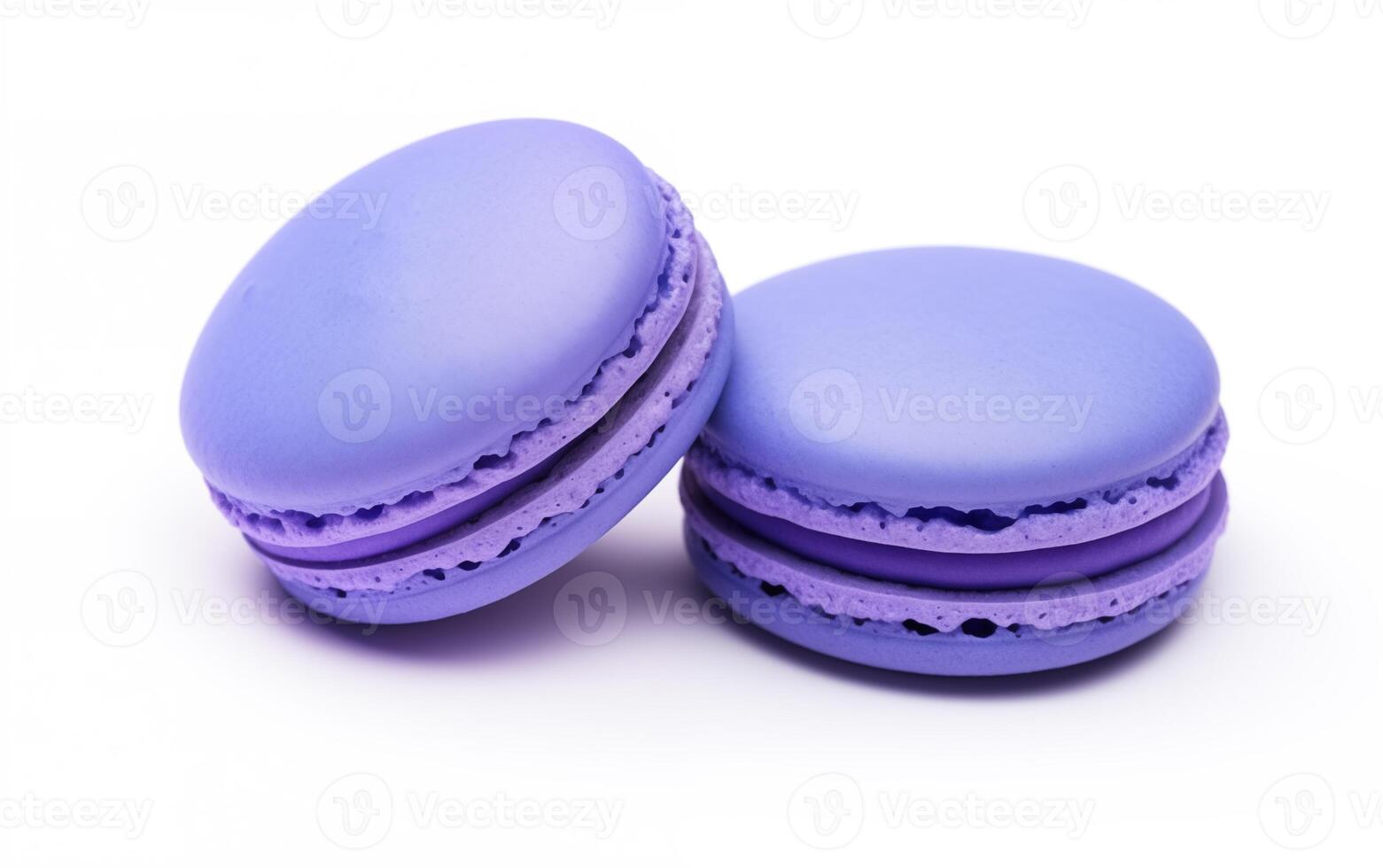 AI generated Macarons sweet cookies Isolated on White background photo