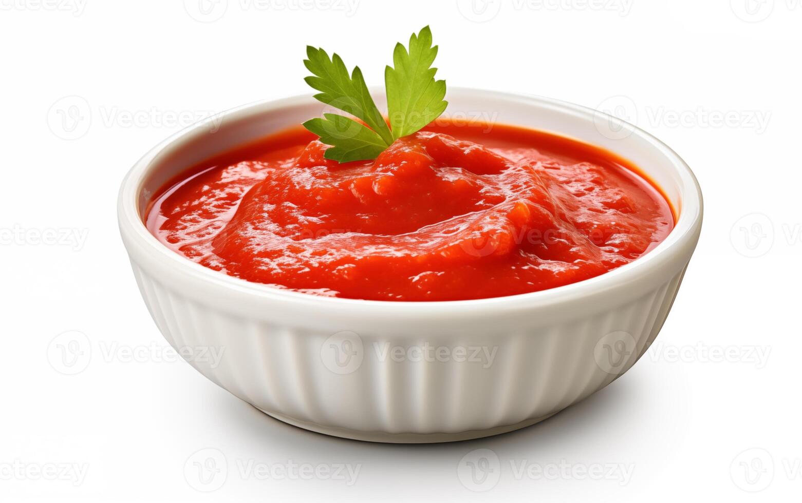 ai generado salsa ideal con vegetal tomate aislado en blanco antecedentes foto