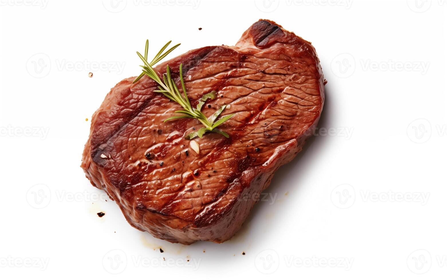 AI generated Grilled pork or beef steaks with chilli Isolated on White background photo