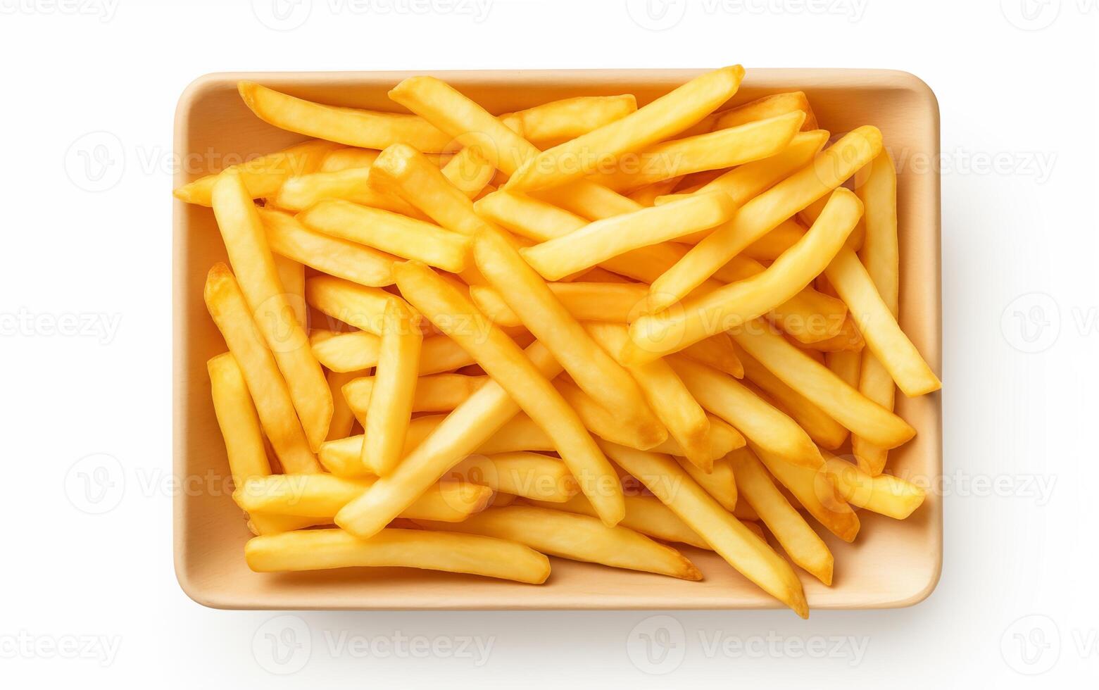 AI generated French fries crispy Isolated on white background photo