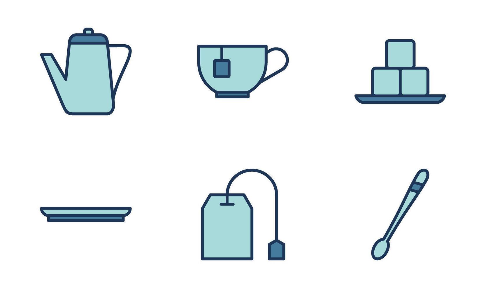 Teatime icon symbol vector template collection