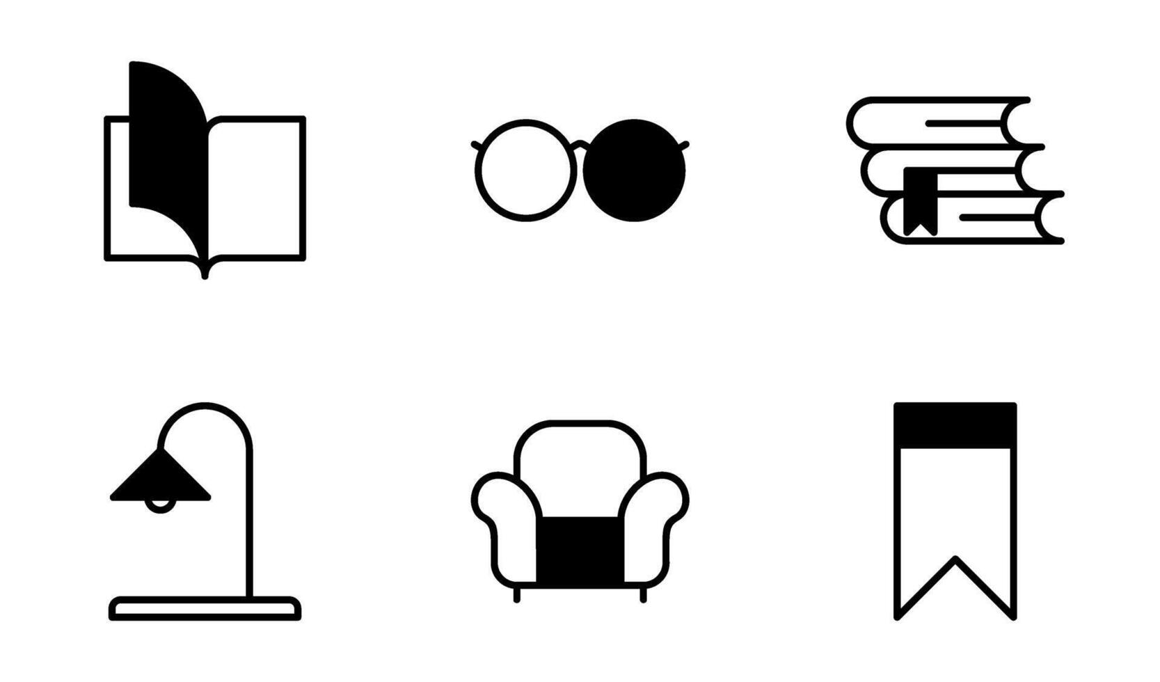 Library icon symbol vector template collection