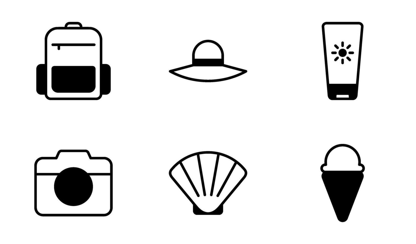 Summer Holiday icon symbol vector template collection