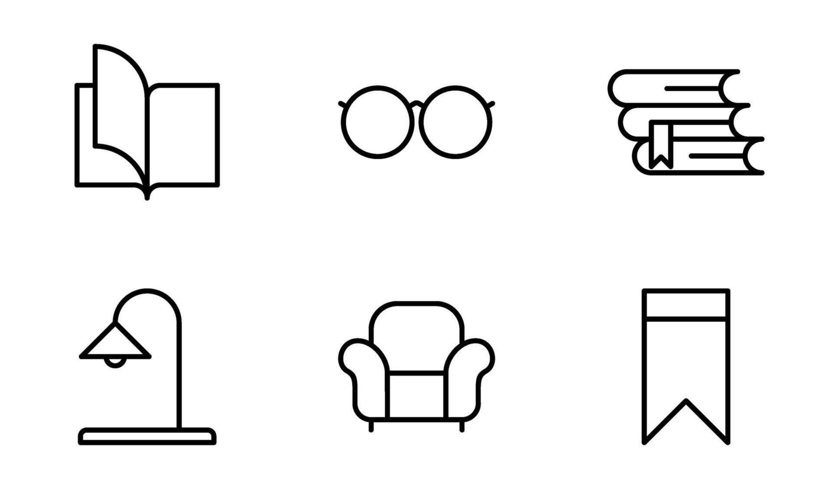 Library icon symbol vector template collection