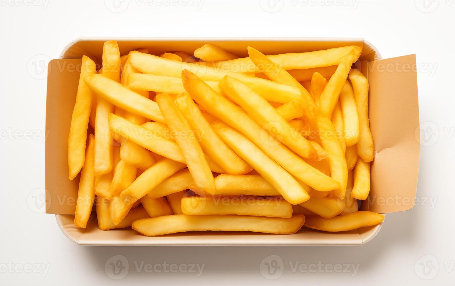 AI generated French fries crispy Isolated on white background photo