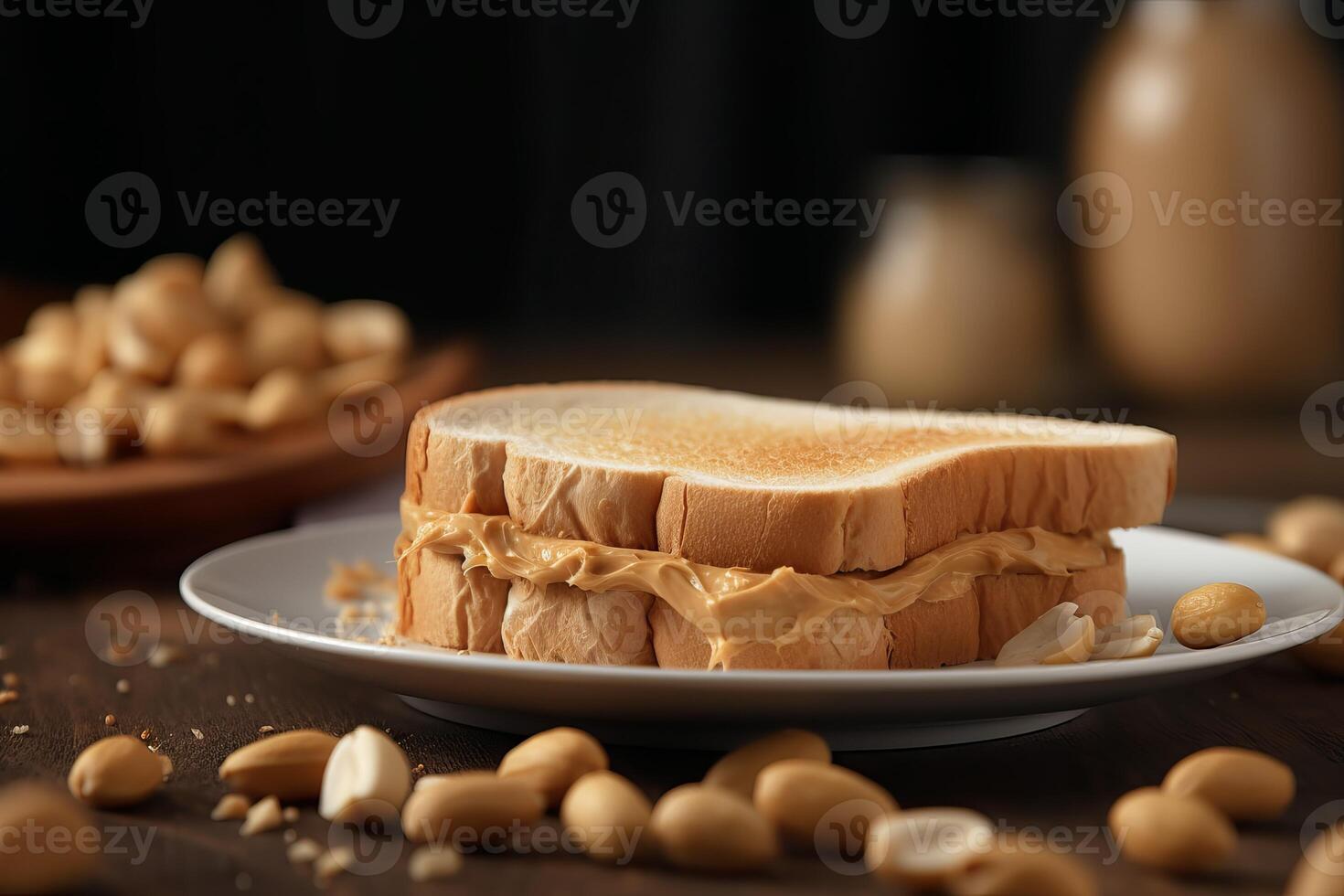 AI generated Peanut butter sandwich. Generate ai photo