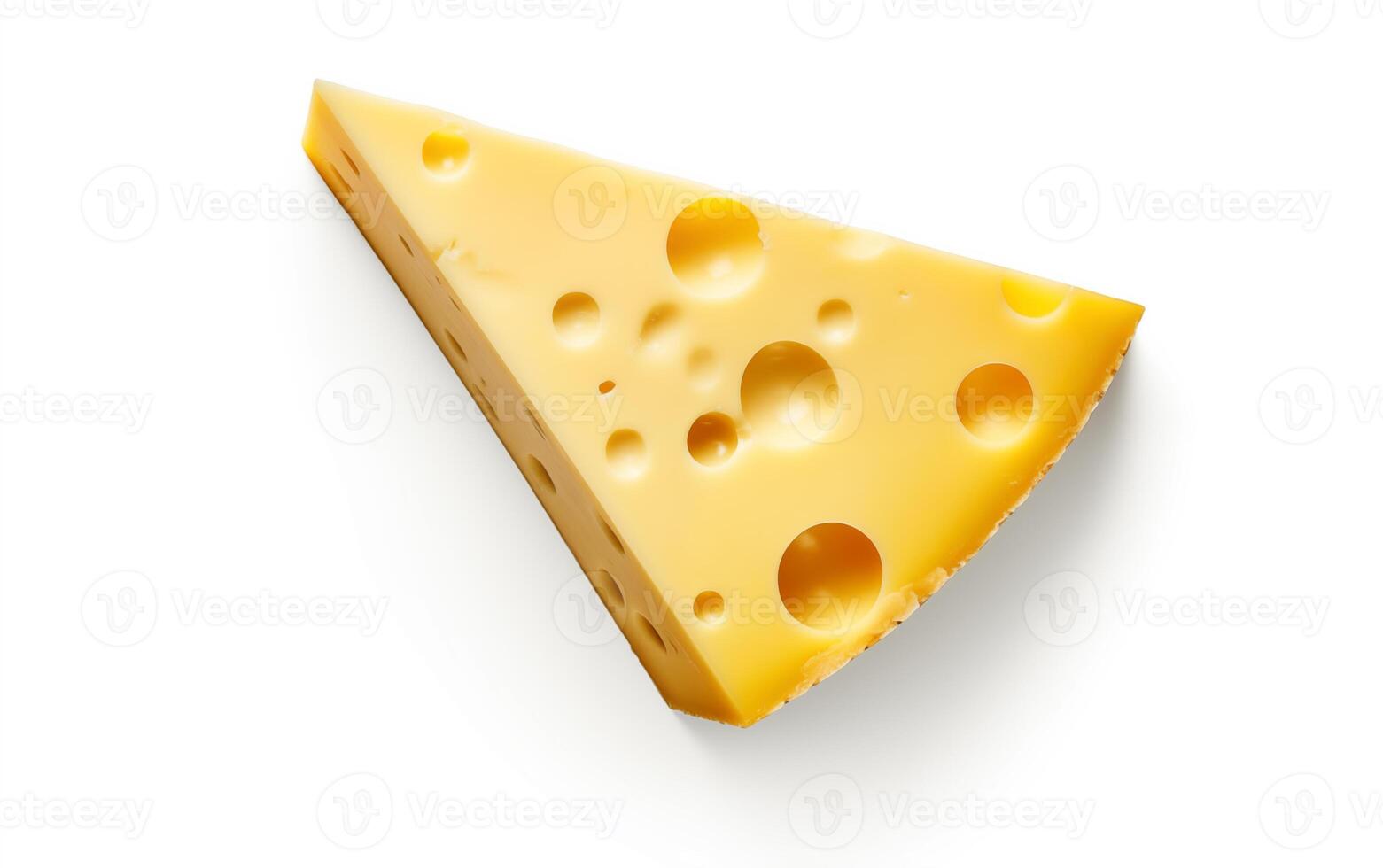 ai generado sabroso queso piezas aislado en blanco antecedentes foto