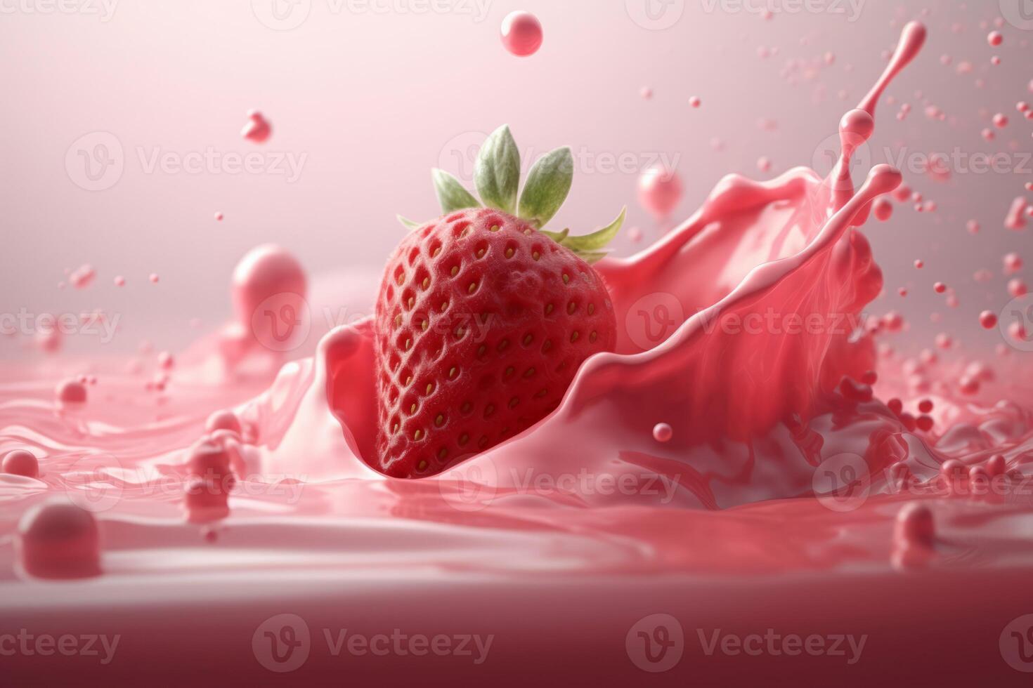 AI generated Pink smoothie fresh healthy daily diet. Generate Ai photo