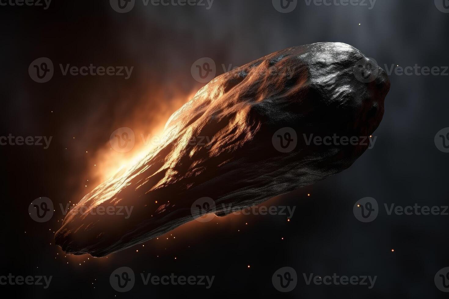 AI generated Space big meteorite. Generate AI photo