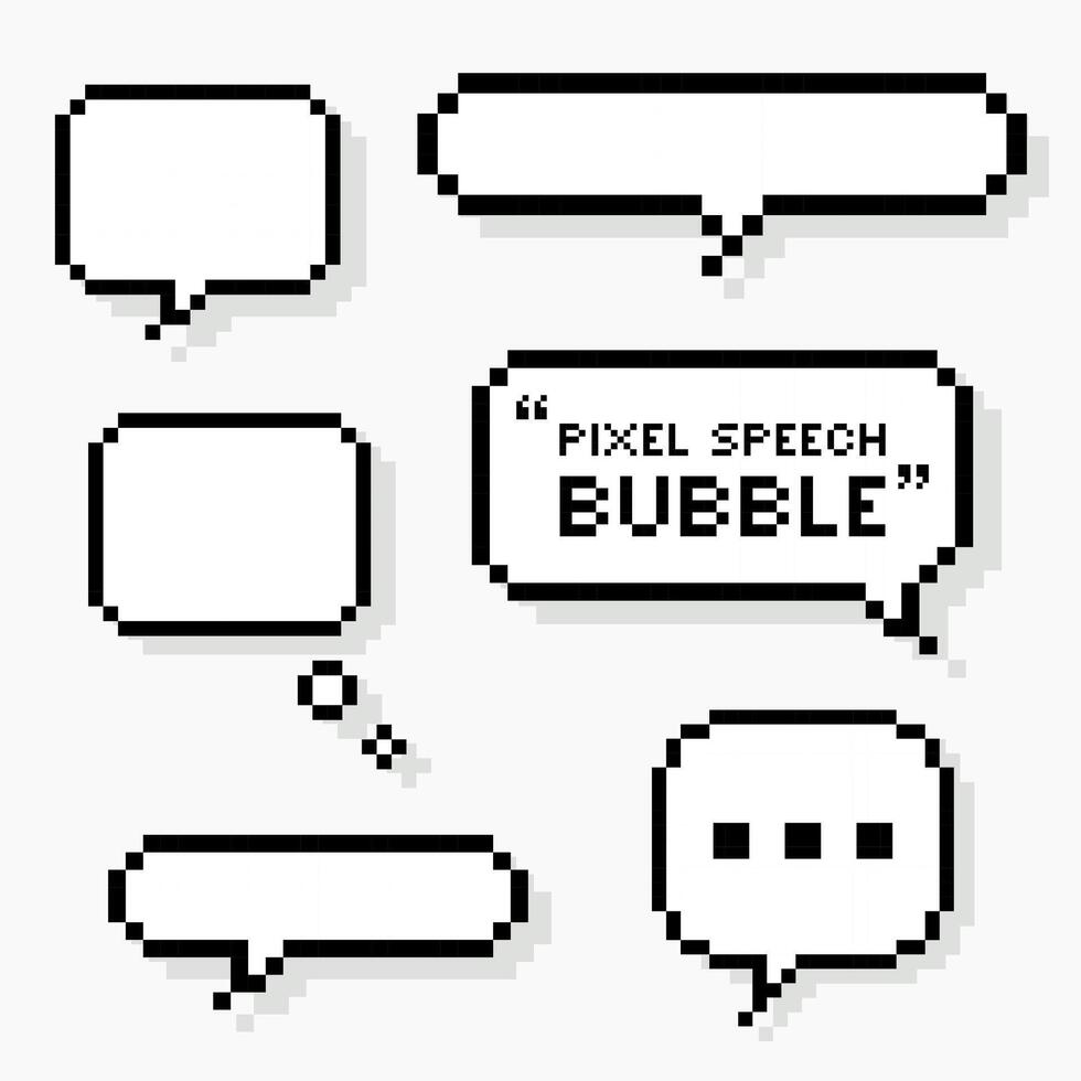 Speech bubble pixel art 8 bit style vector