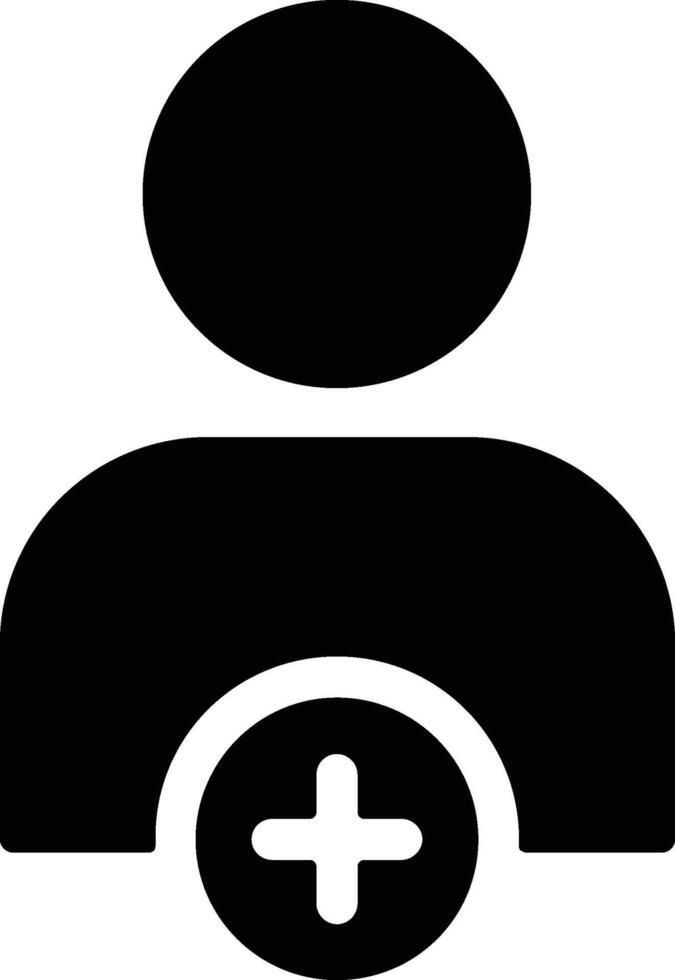Glyph Add Friend Icon vector