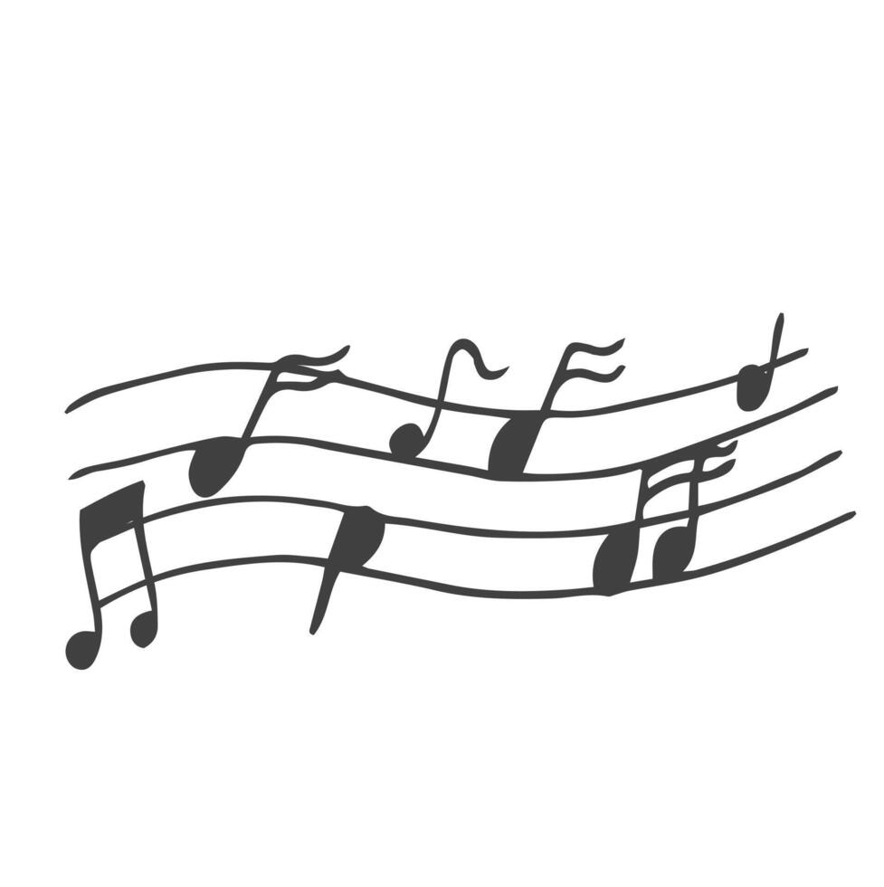 Music note design element in doodle style vector