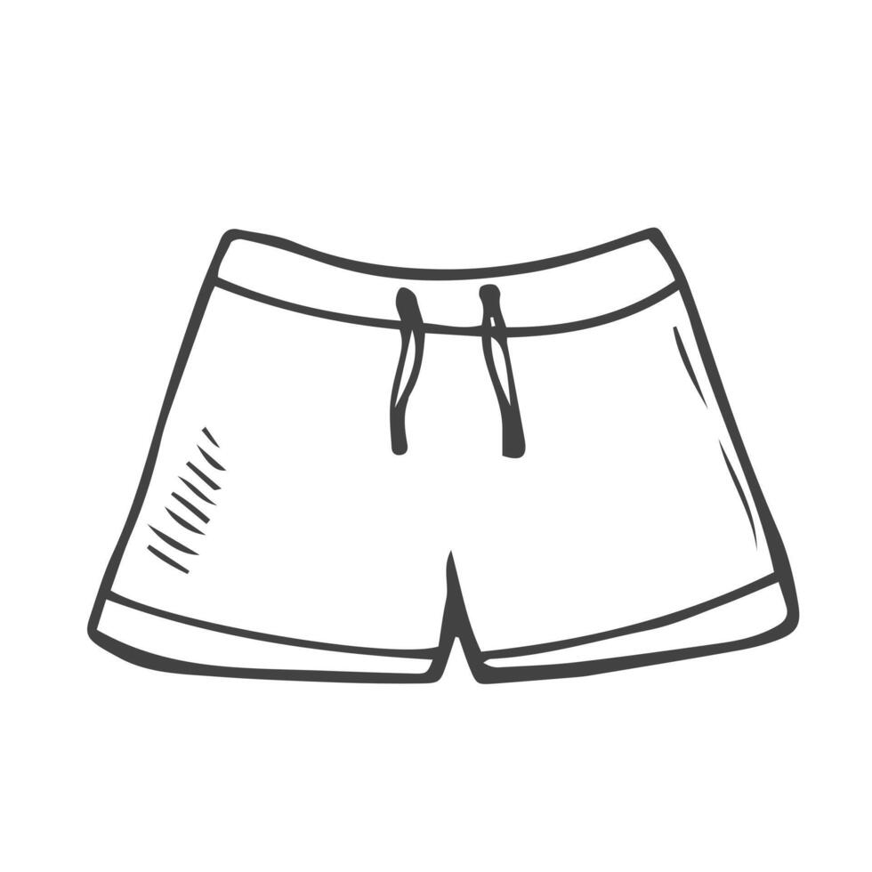 mano dibujado pantalones cortos para hombres en garabatear estilo aislado vector
