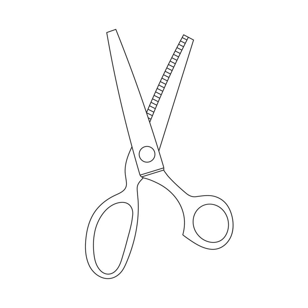 Hand drawn Kids drawing Cartoon Vector illustration pinking shears Isolated in doodle style