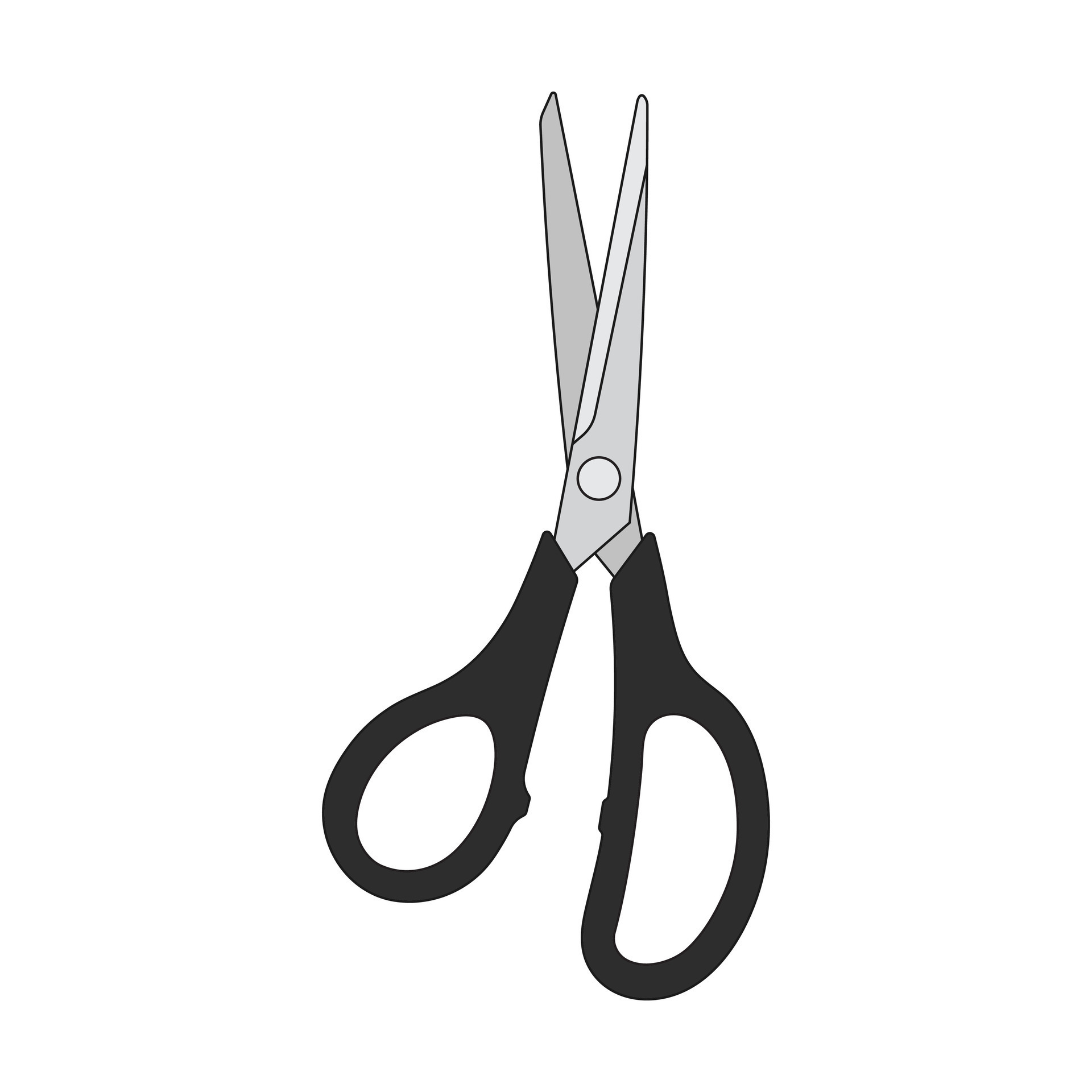 Kids drawing Cartoon Vector illustration dressmaking scissors Isolated