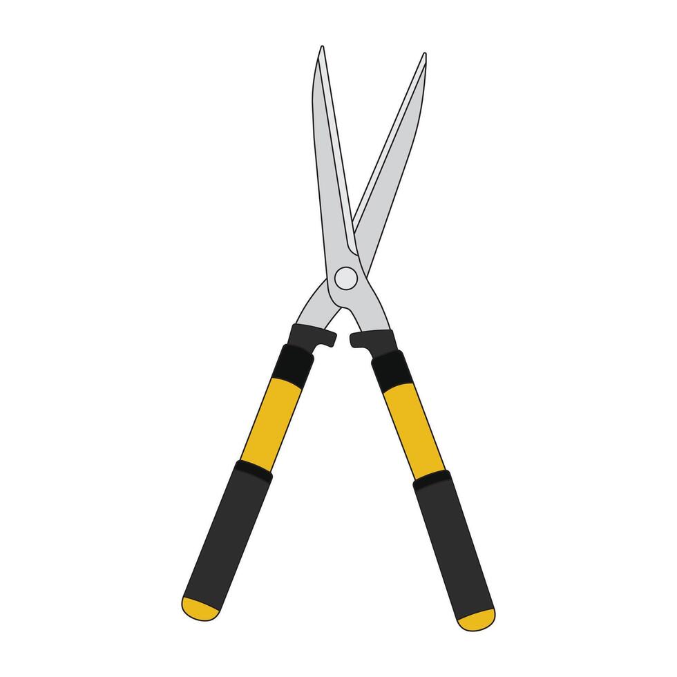 Kids drawing Cartoon Vector illustration grass shears Isolated in doodle style