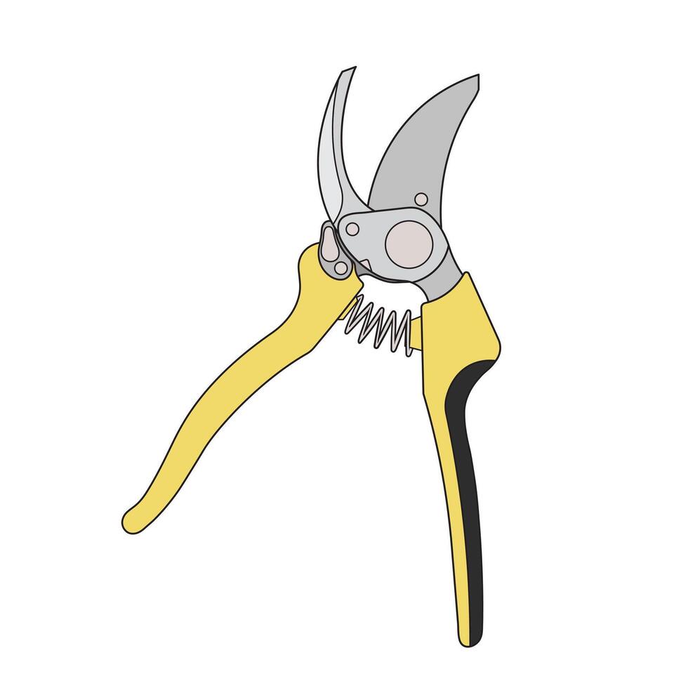 Kids drawing Cartoon Vector illustration pruning shears Isolated in