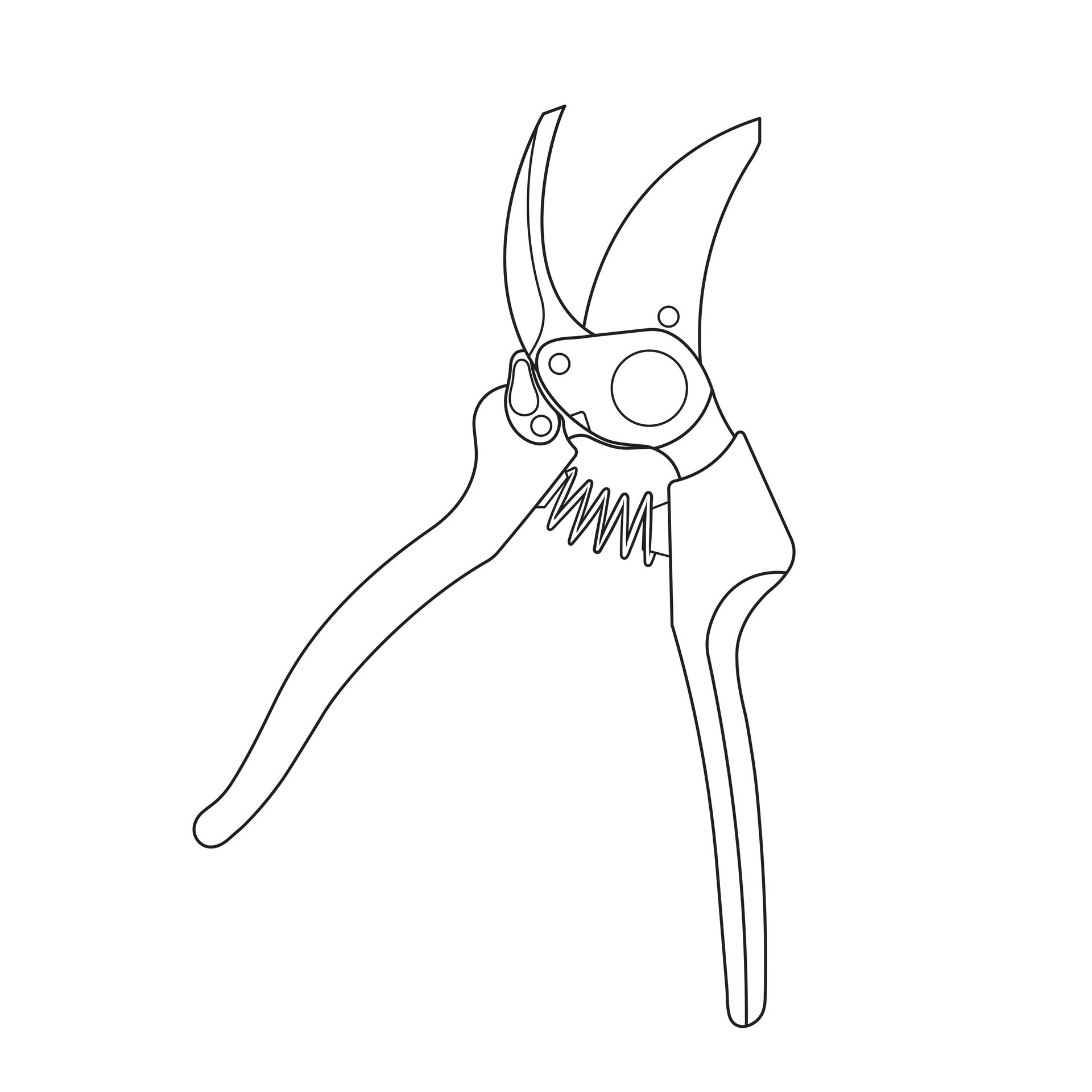 Hand drawn Kids drawing Cartoon Vector illustration pruning shears