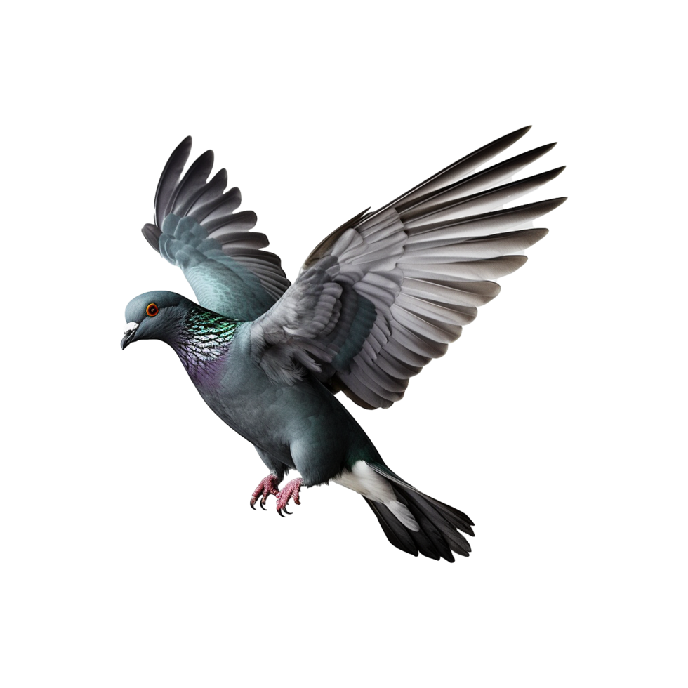 AI generated Flying pigeon isolated on transparent background png