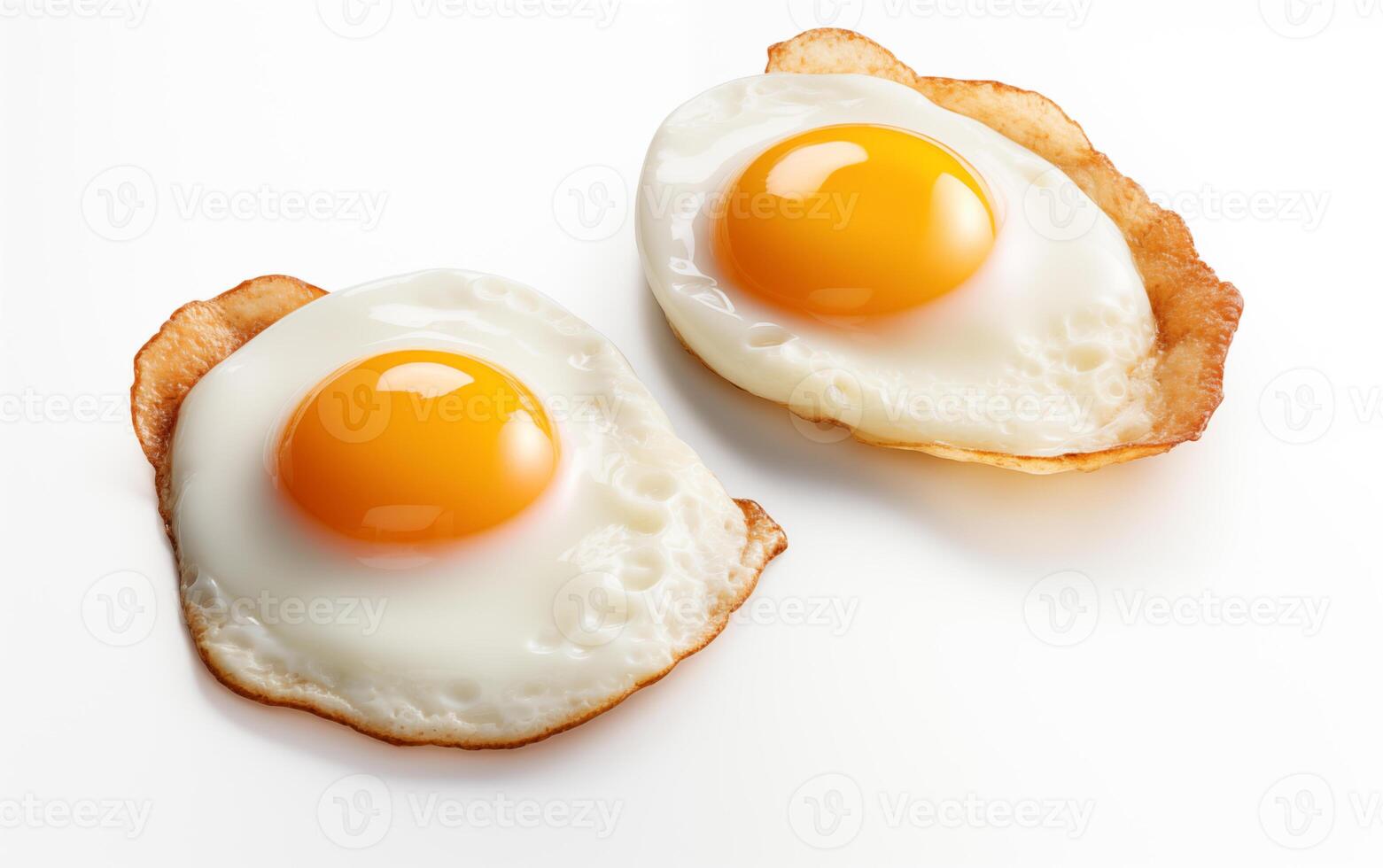 AI generated Breakfast fried eggs Isolated on white background photo