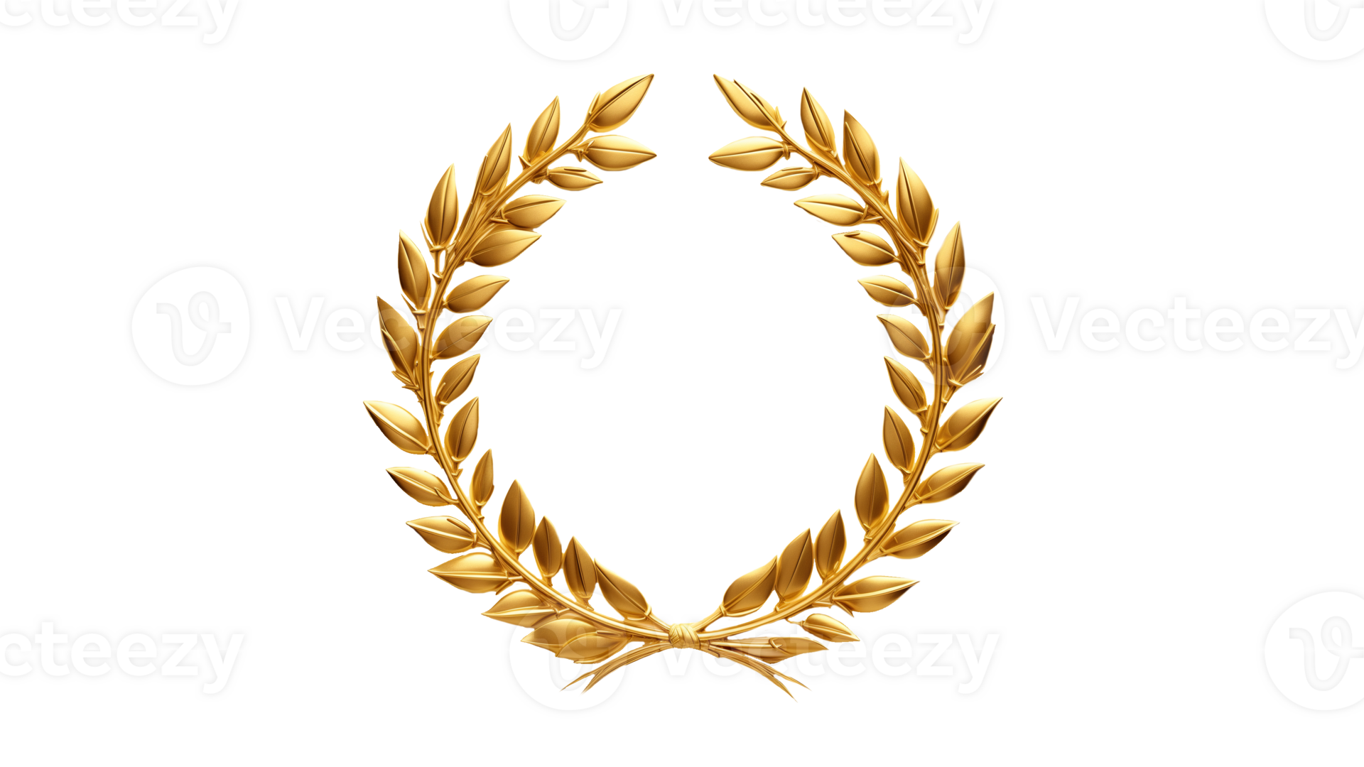 AI generated Golden laurel wreath. Winner wreath cut out. Golden laurel