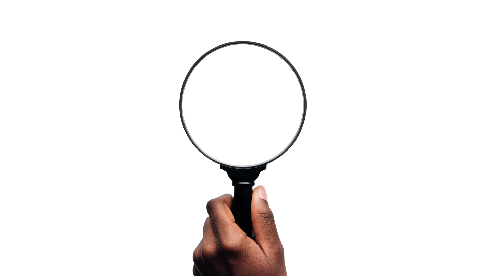 AI generated Loupe in hand on transparent background. Magnifier in hand cut out 38143476 PNG