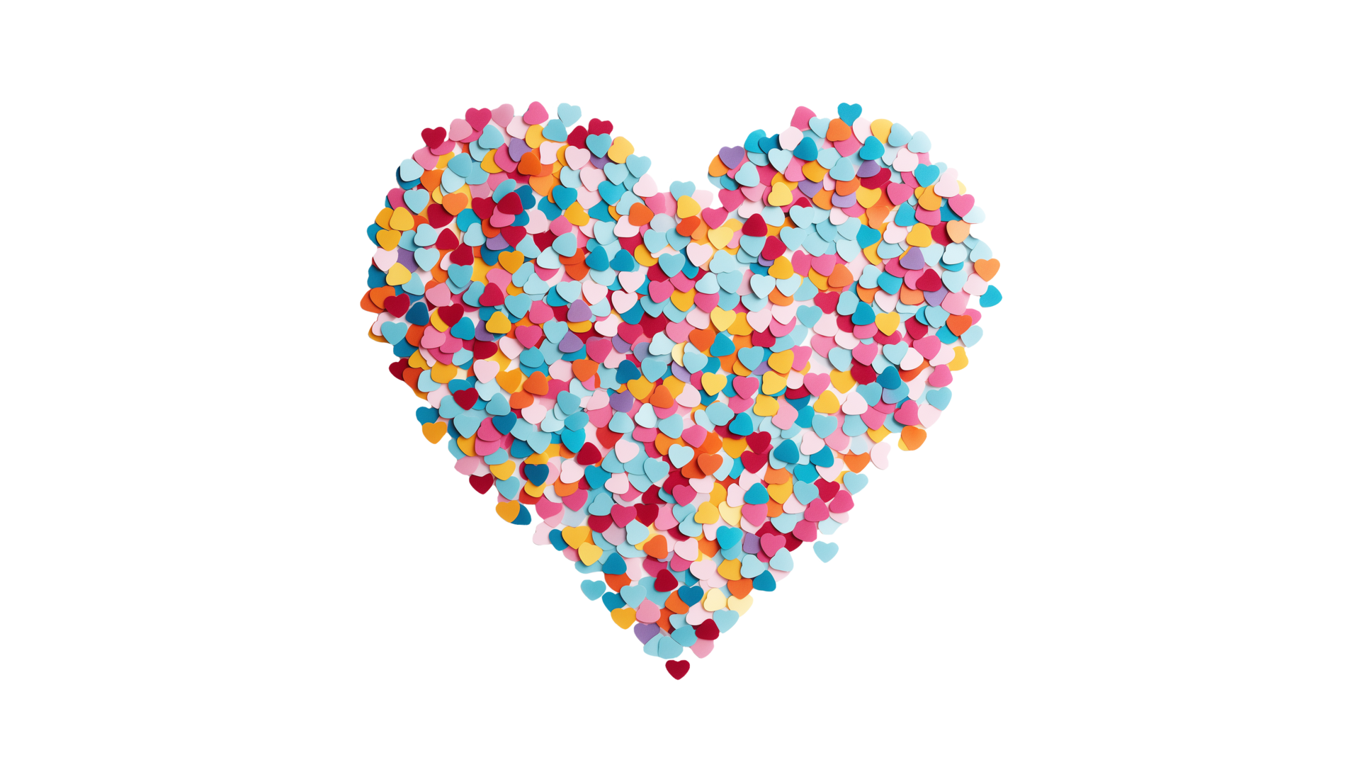 AI generated Heart shape in confetti cutout. Confetti heart on