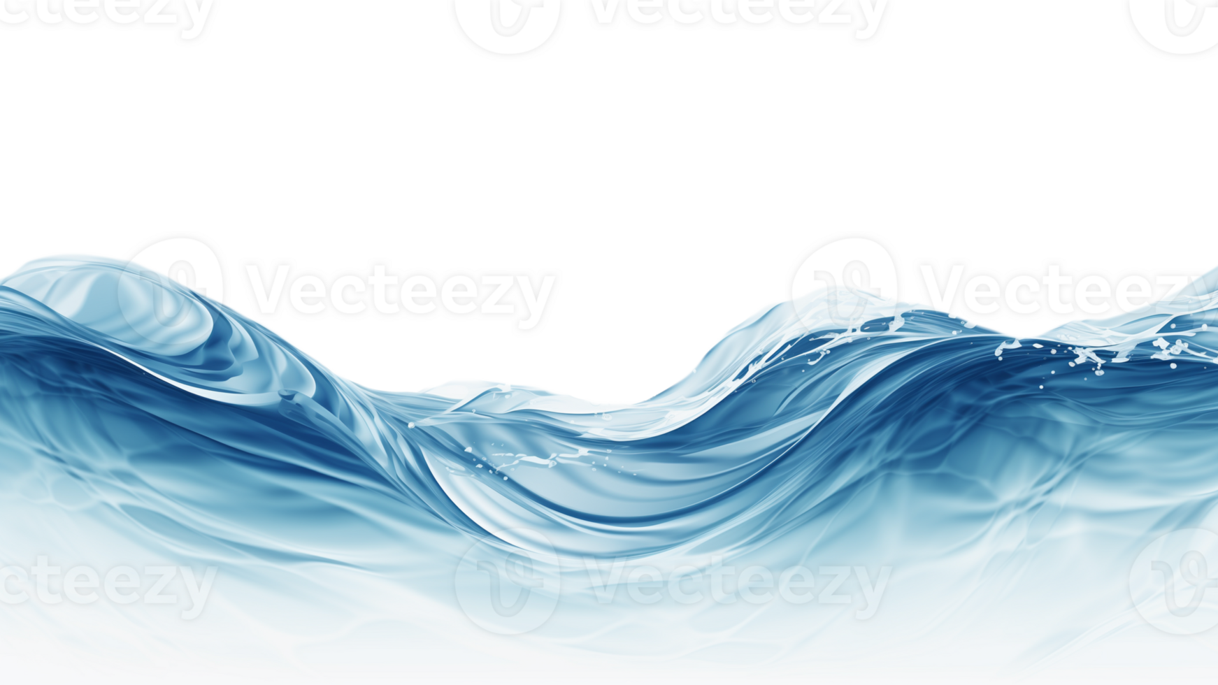 AI generated Water wave cutout. Sea wave on transparent background png