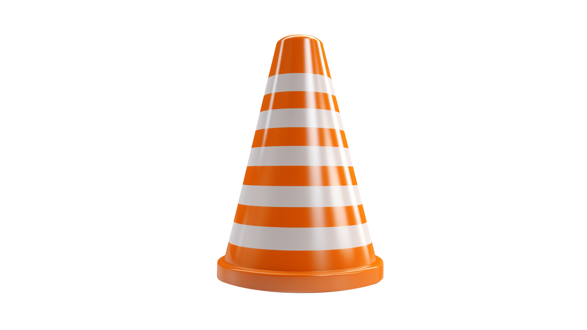AI generated Orange traffic cone with white lines cut out. Traffic cone