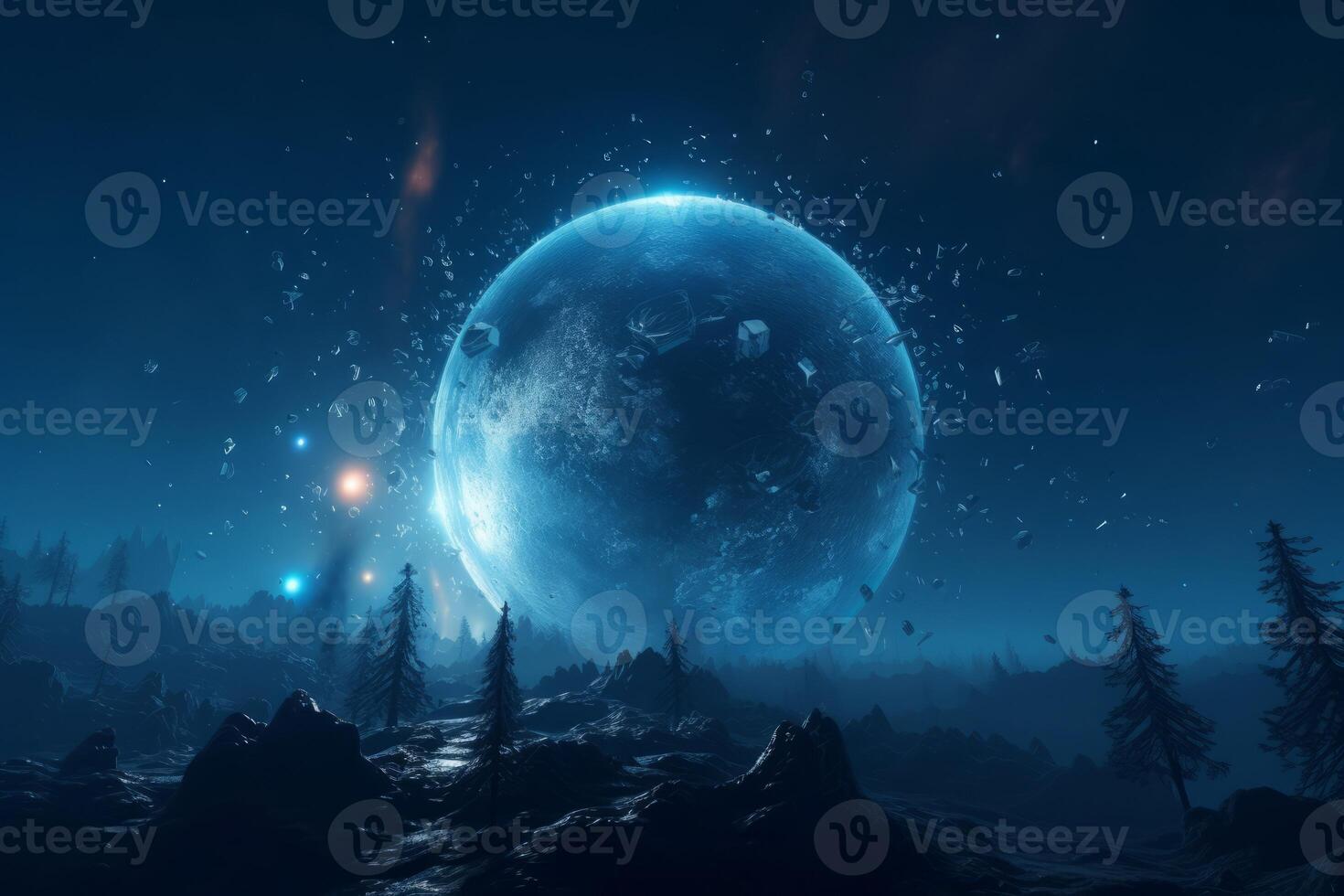 AI generated Space universe planet background. Generate ai photo