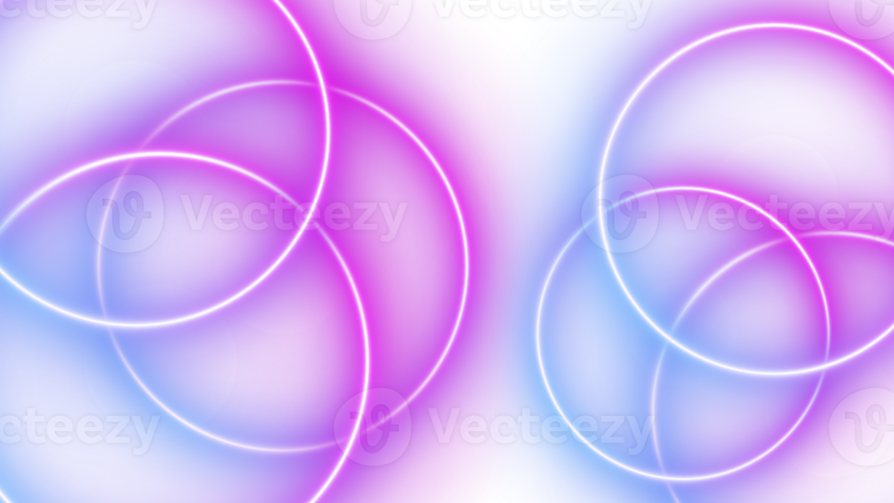 Abstract background of glowing neon lights of white pink colors on circle shaped lines on shiny reflecting stage png