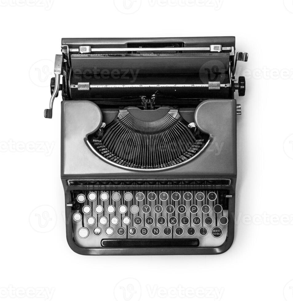 Antique typewriter isolated photo