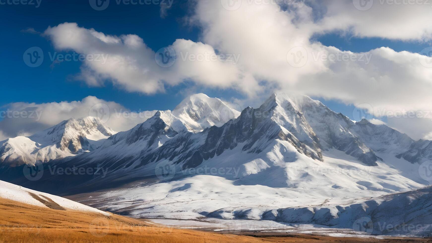 AI generated Snow-Capped Peaks of a Remote Wilderness photo