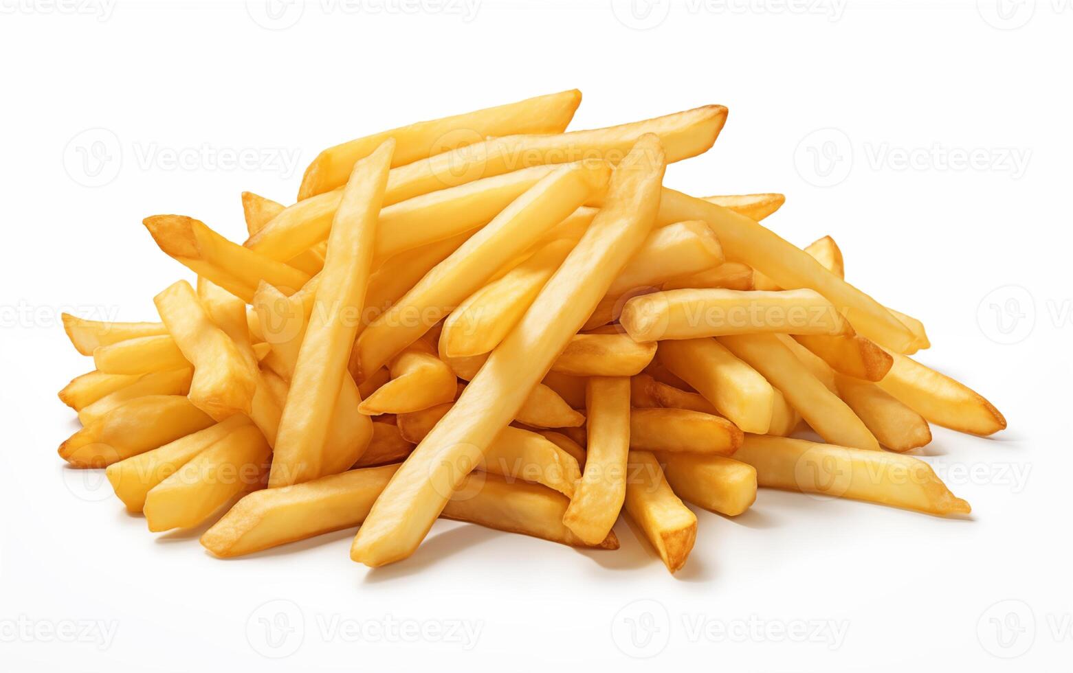 AI generated French fries crispy Isolated on white background photo