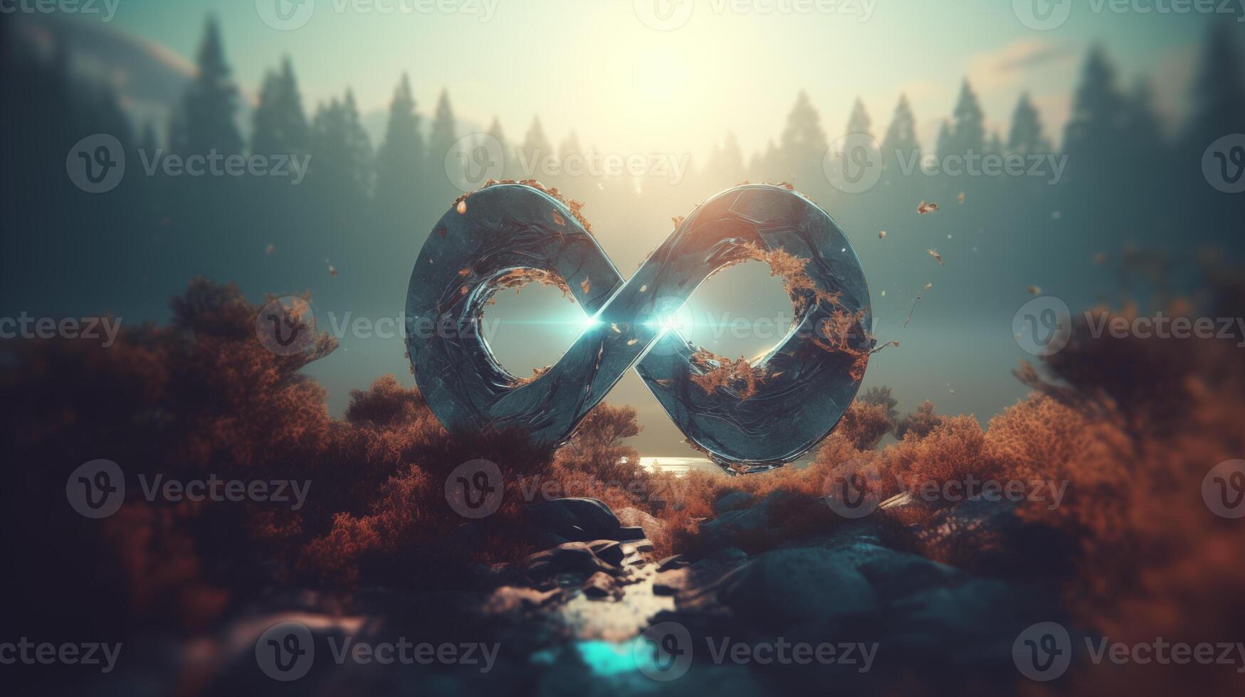 AI generated Infinite symbol wallpapers in the style of double exposure photo